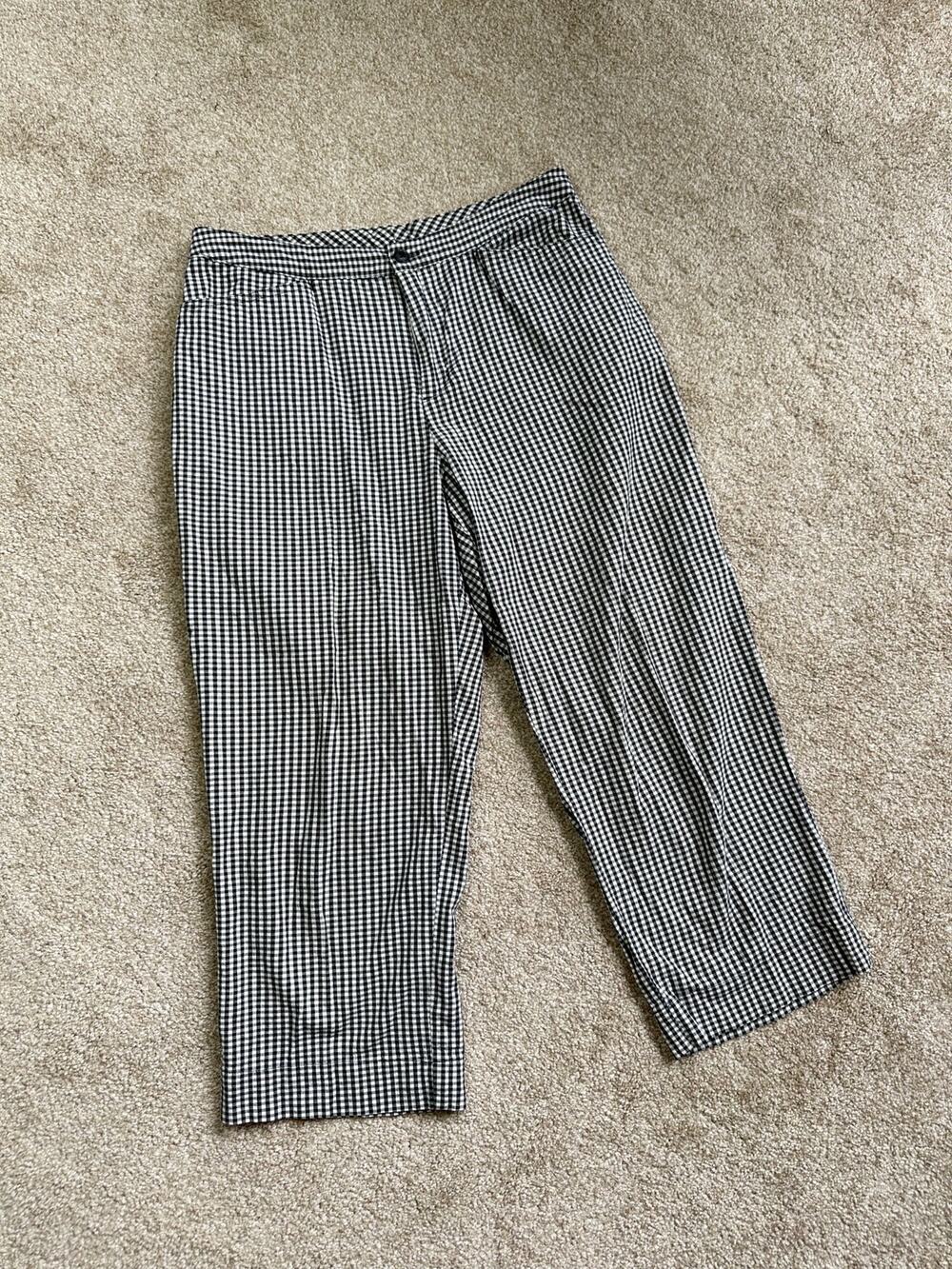 Sonoma Vintage 90s Y2K Black White Cotton Gingham Crop Capris Size 4